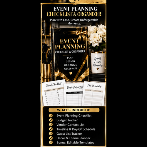 Event Planning Checklist and Organizer by The Level Up Vault